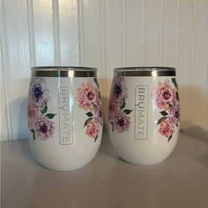 BrüMate Peony Uncorkd Wine Tumbler Set - ONE is dented! 14 oz